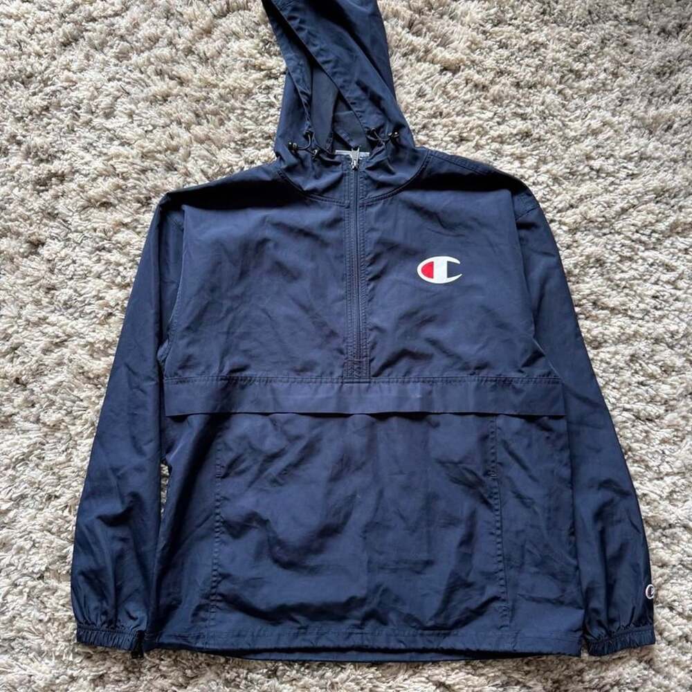 Champion Authentic Athleticwear Navy Windbreaker Anorak Jacket